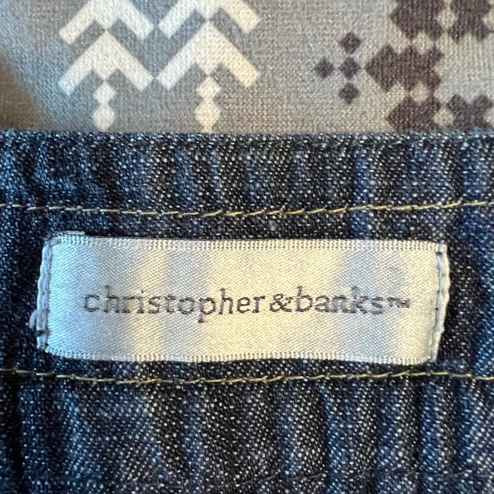 Christopher & Banks Dark Blue A-Line Skirt - Picture 2 of 4